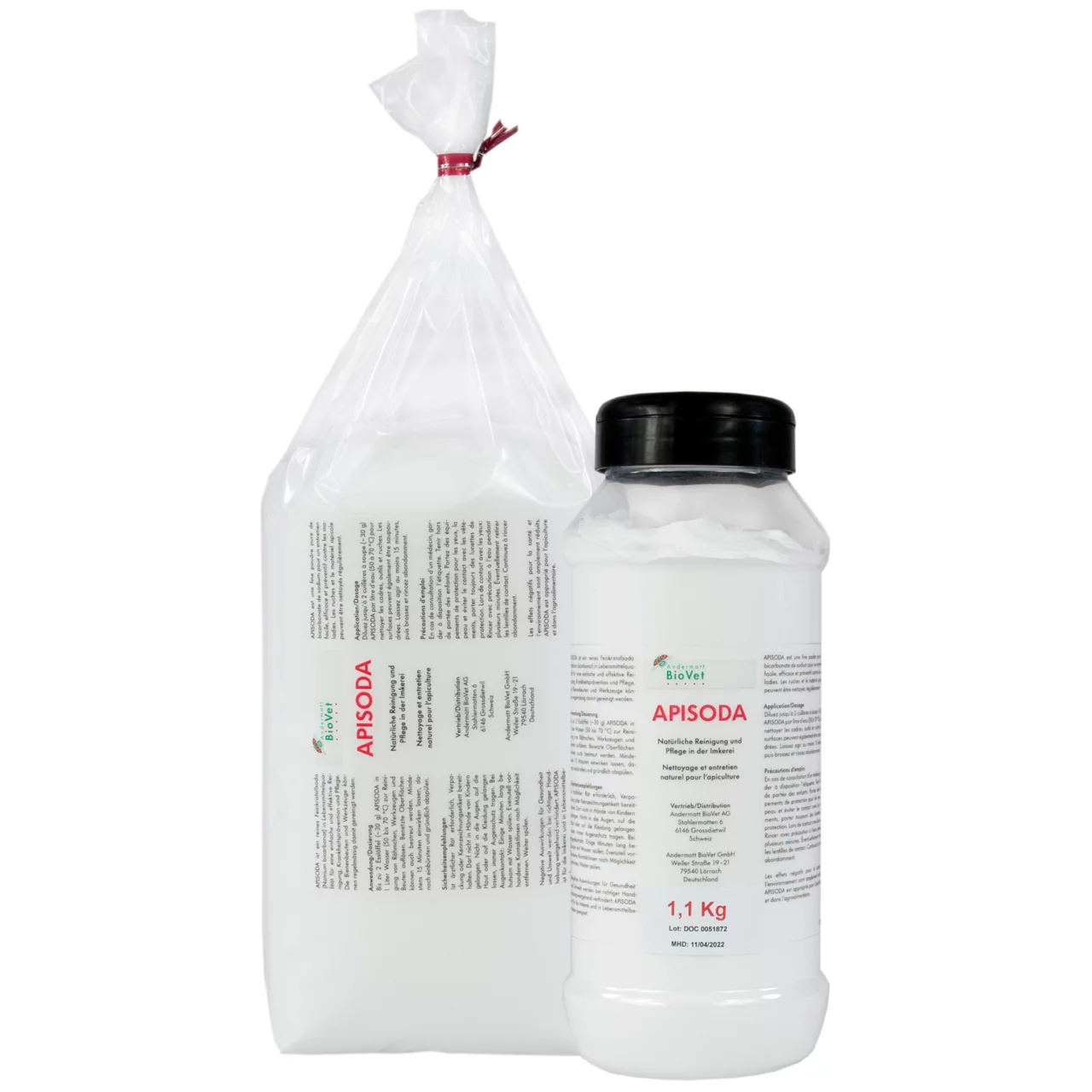 Apisoda Gruppenbild Flasche und Sack | © Andermatt BioVet AG